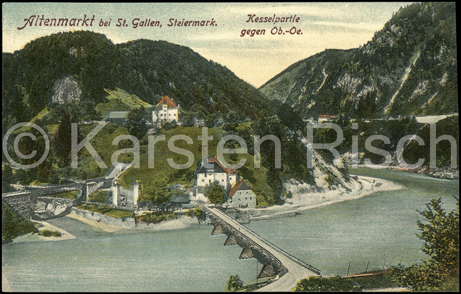 130 80,0 - Altenmarkt, Kesselpartie Oesterreich-Kesselbrücke_Altenmarkt_bei_St._Gallen_1908