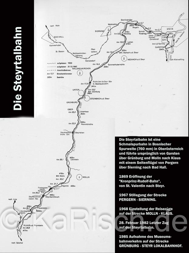 051b - AT-Steyrtalbahn- Strecke - - Österreich-Skizze-Slg- KaRisch-2
