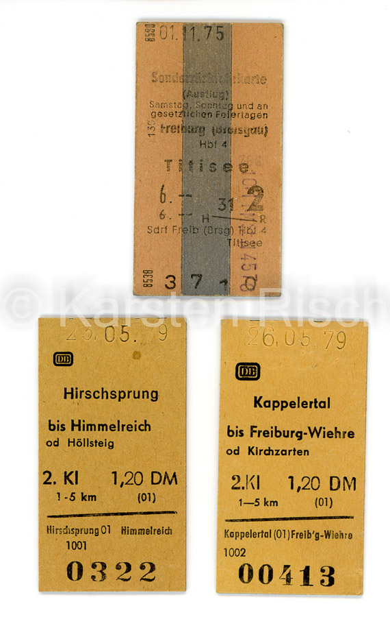 Fahrkarten 01.11 -23. - 26.5